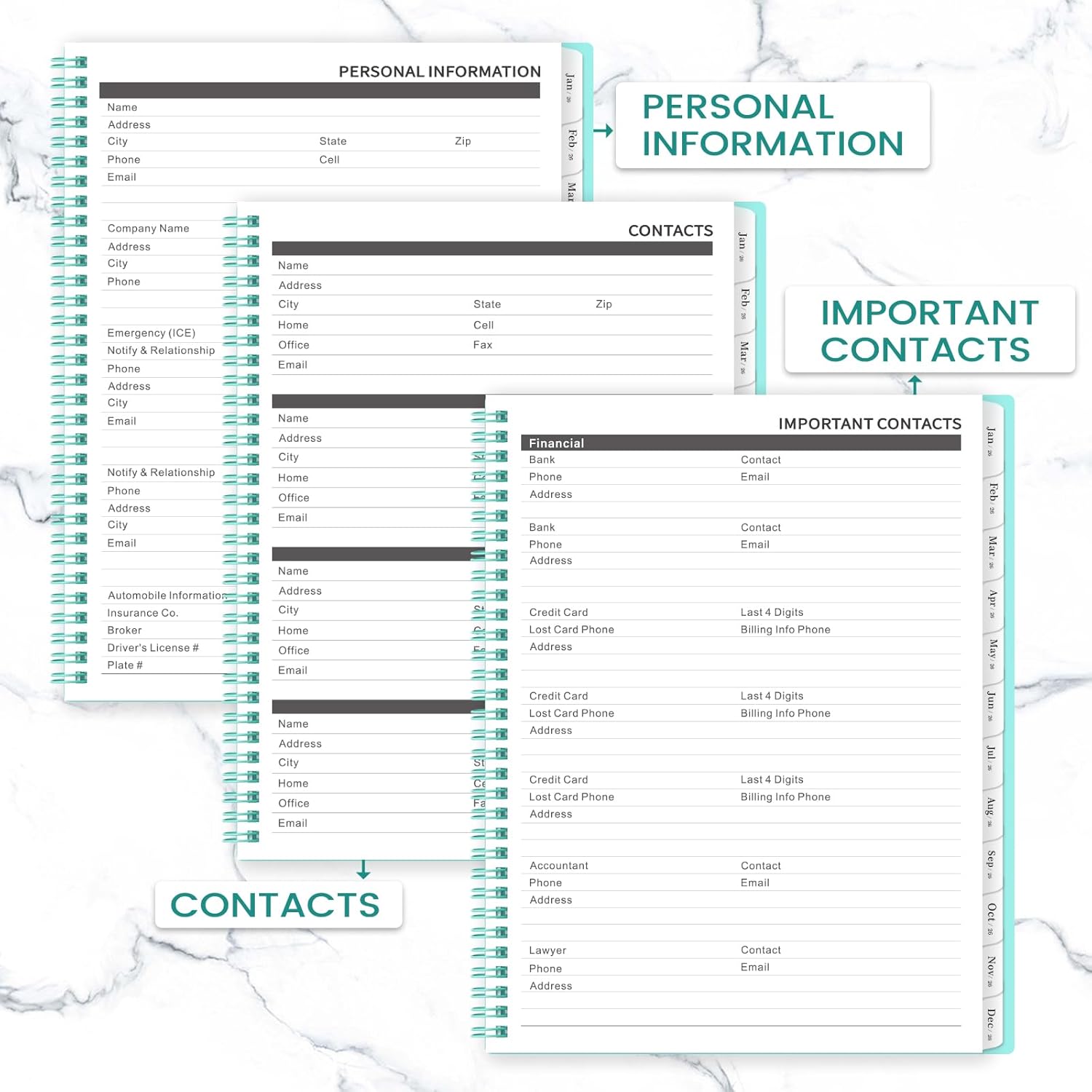 Monthly Planner 2026-2027 - Planner 2026, 9'' x 11'', 24 Months from JANUARY 2026 to DECEMBER 2027, Monthly Calendar with Tabs, Inner Pocket - Image 5