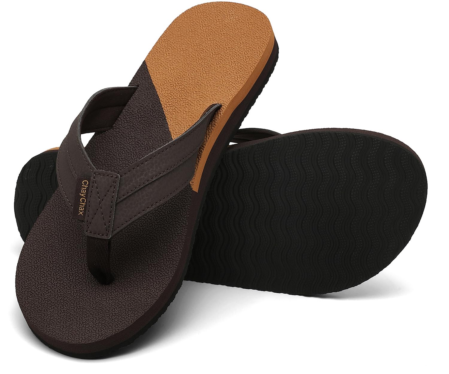 Mens Flip Flops Arch Support Comfort Beach Thong Sandals with Ultra Cushion Footbed