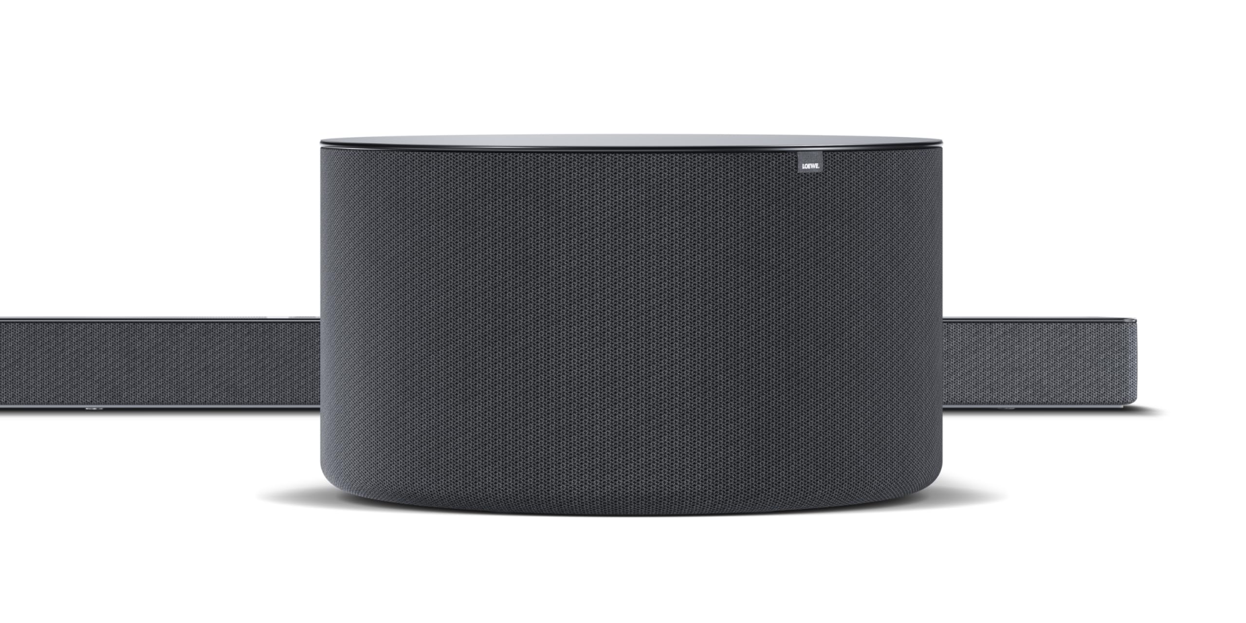 LOEWE Klang bar5 Mr & sub5 Gris Basalte, Barre de Son avec subwoofer Set, Home cinéma, WLAN, Bluetooth, Son 3D, Dolby Atmos, HDMI, 800 Watts