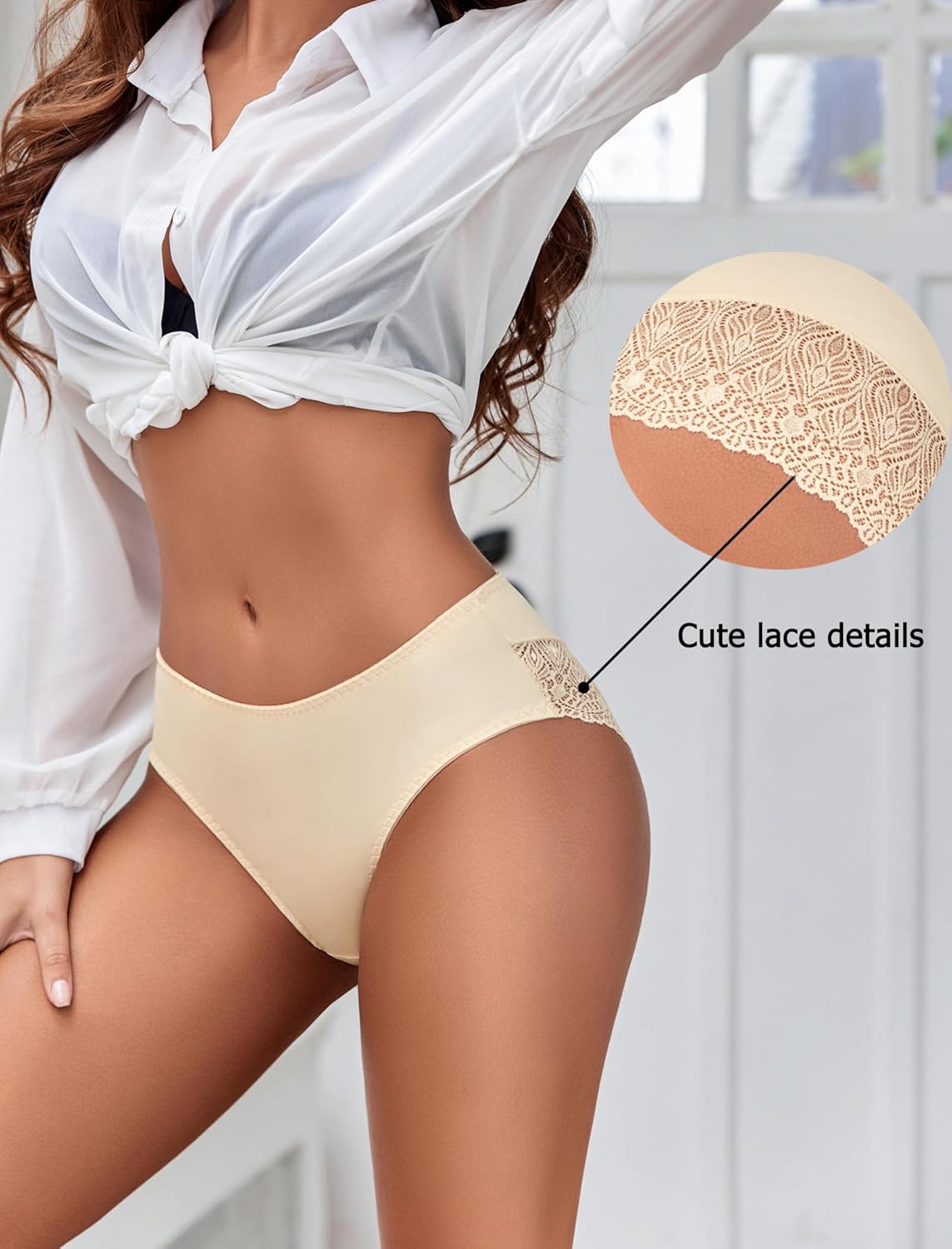 Avidlove Sexy Panties for Women Lace Cheeky Bikini Underwear Seamless Hipster - Image 4