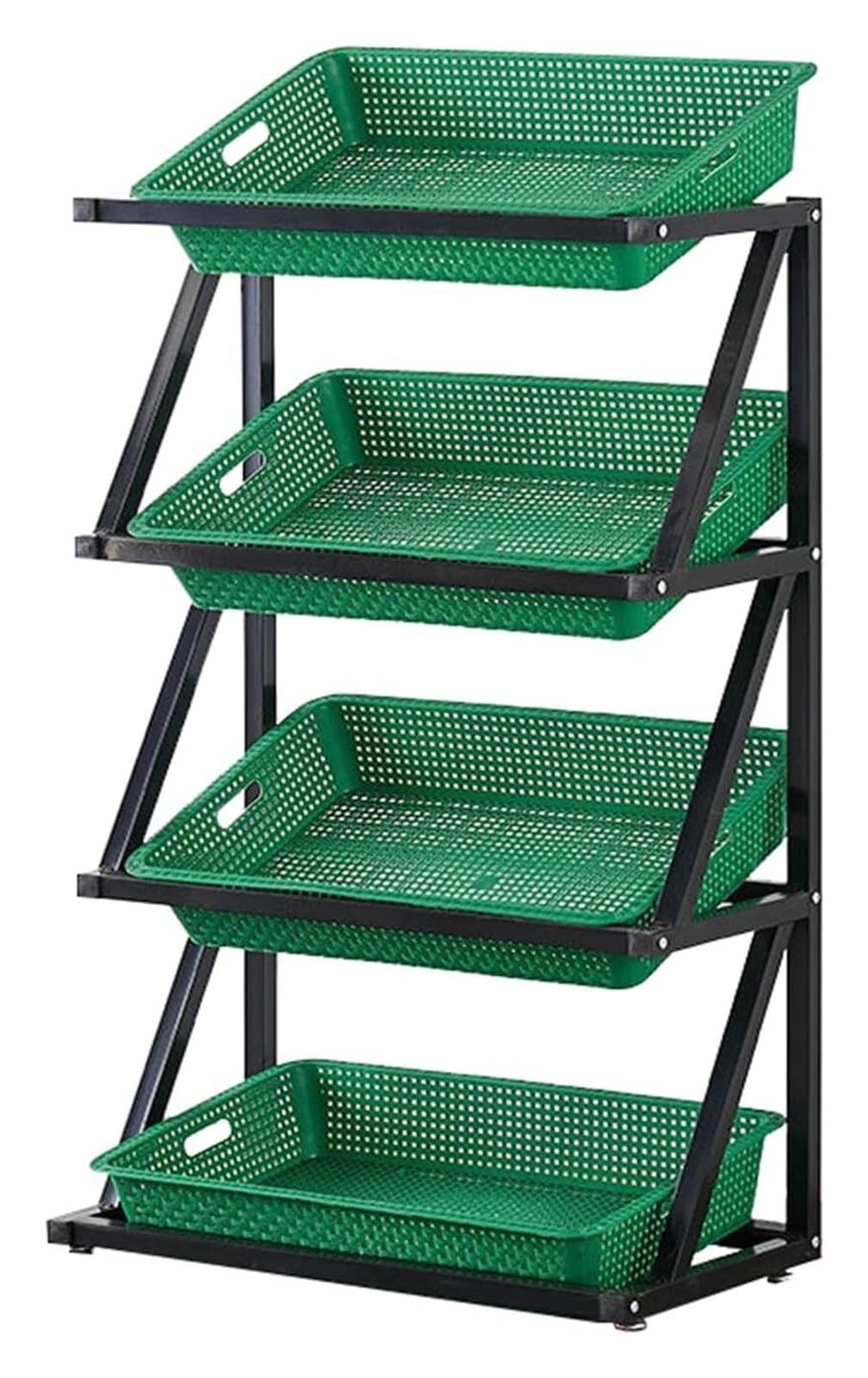 Generico Espositore per Caramelle e Snack - Organizzatore da banco per minimarket - Contenitore per Patatine, Bevande, Pane, Frutta e Verdura (Verde, 65x35x110 cm)