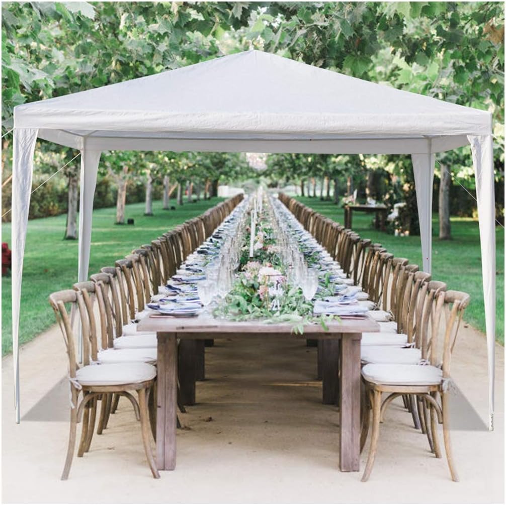 10 x 10' Four Sides Portable Home Use Waterproof Tent with Spiral Tubes White Outdoor Patio Wedding Party Tent Heavy Duty Canopy Tents