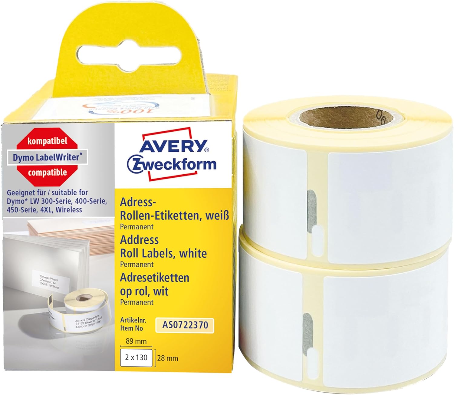 Avery Zweckform White 500 Items 57 x 32 mm White