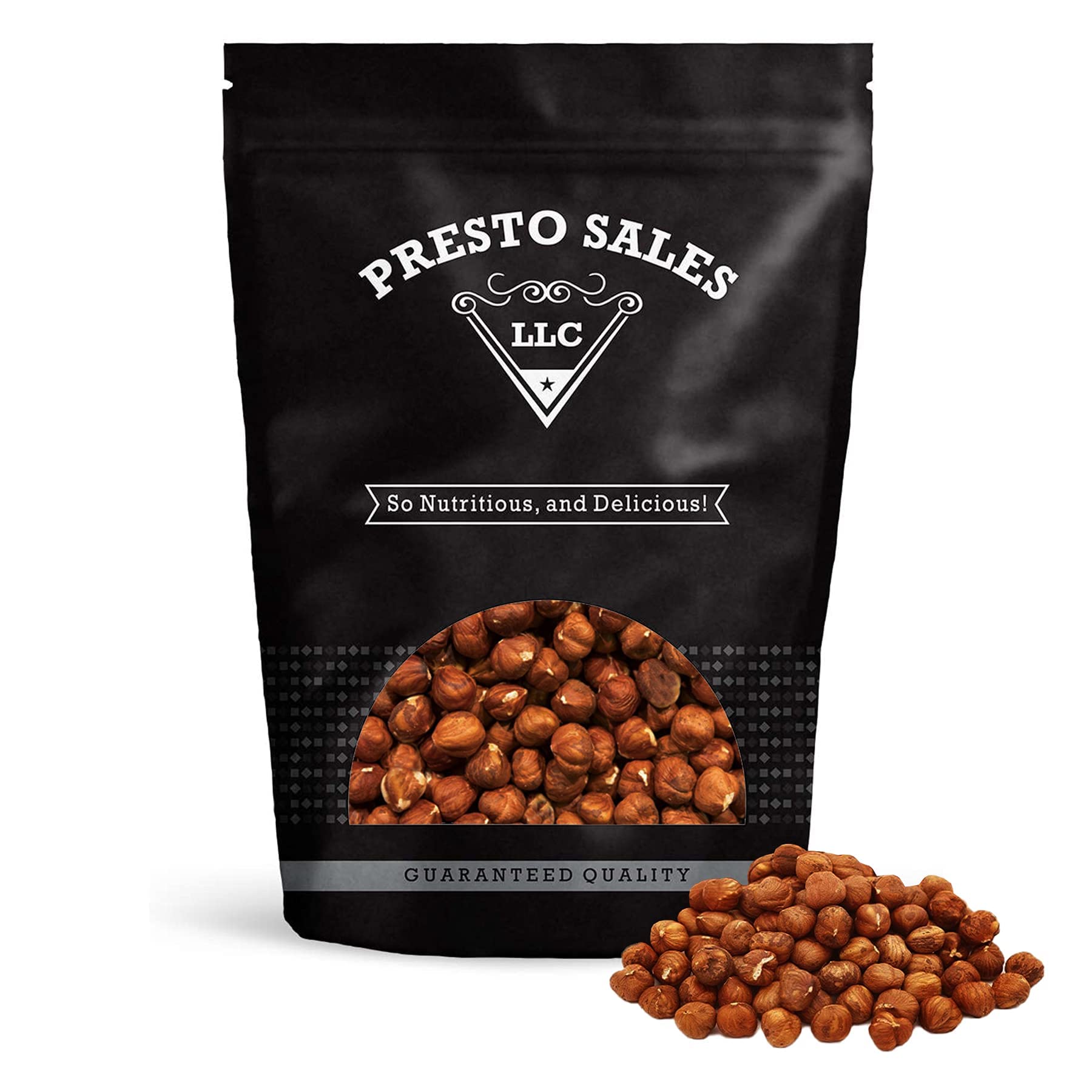 Presto Sales Large Shelled Hazelnuts Raw (AKA Filberts) 16 oz. | Non-GMO, Natural Healthy Protein Snack | Keto/Paleo Friendly | Resealable 1 lb bag