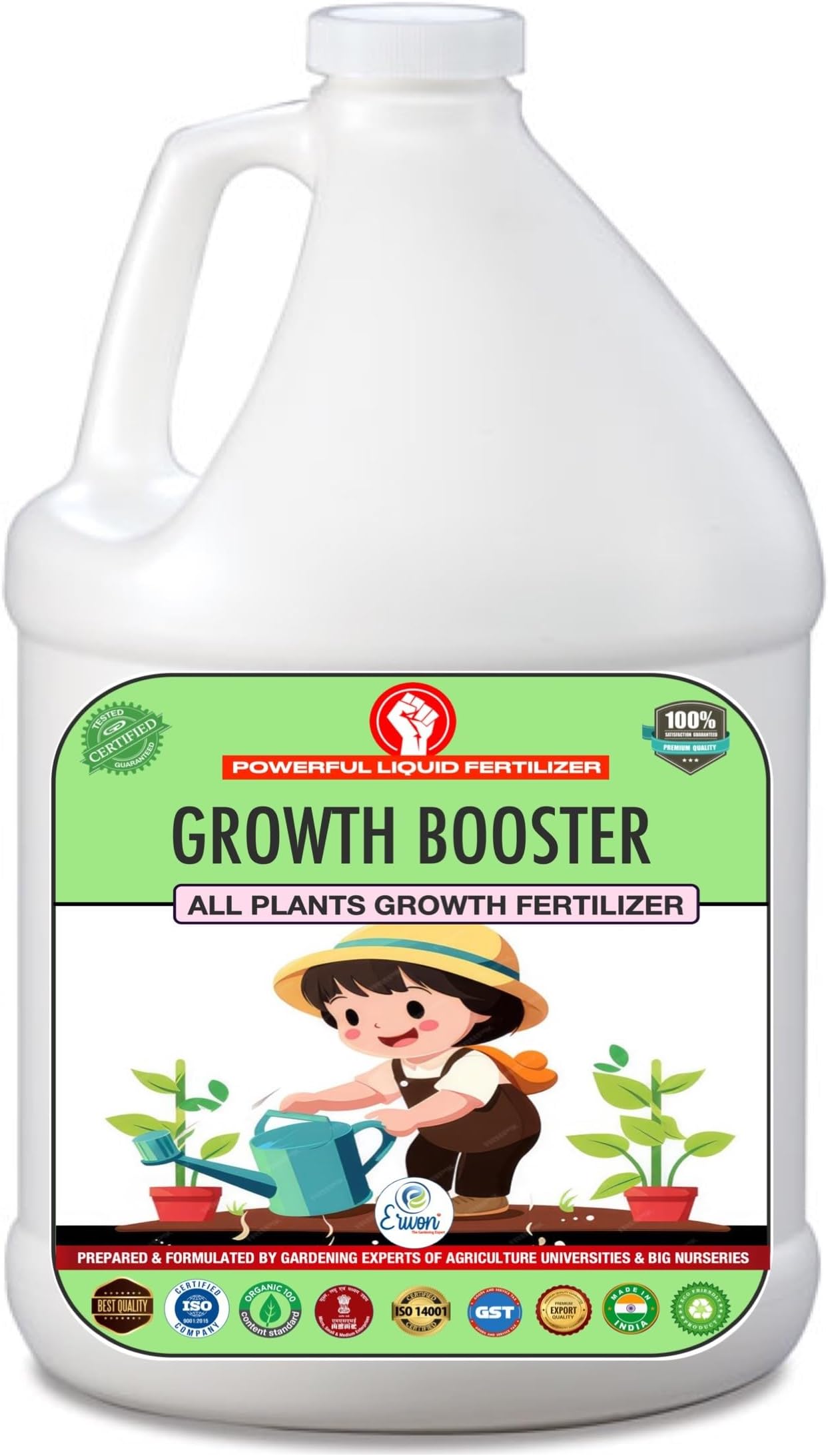 Erwon® All Plants Growth Booster Organic fertilizer, Powerful Essential Liquid Fertilizer for Plants Growth, flowers, vegetables and fruit plants (1000 ml)