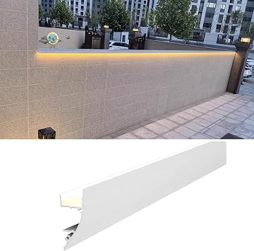 Crown Moulding Outdoor Led Crown Molding Lighting Channel for Wall Ceiling Edge, Modern Aluminum Profile Diffuser for Cornice, Decorative Led Light Strip Trim2.5 m8.2ft