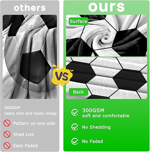 Miniatura 6 de KING DARE Manta de fútbol  Manta de forro polar suave para niños, regalos únicos de fútbol para niños y niñas de 6 a 12 años, 40 x 50 pulgadas