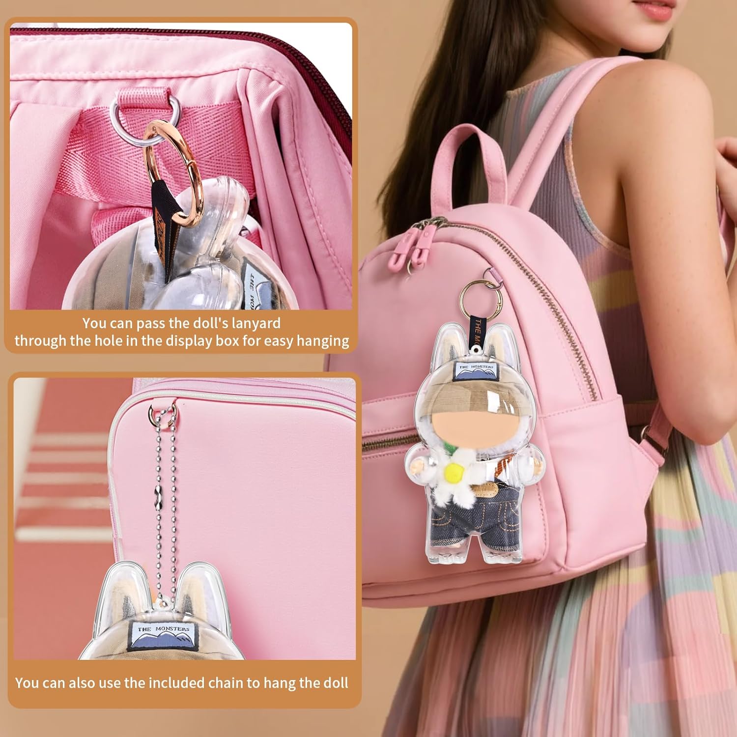 Protective Case for Monsters Exciting Macaron, Clear Figure Display Case,Blind Box Display Pouch for Fans and Collectors