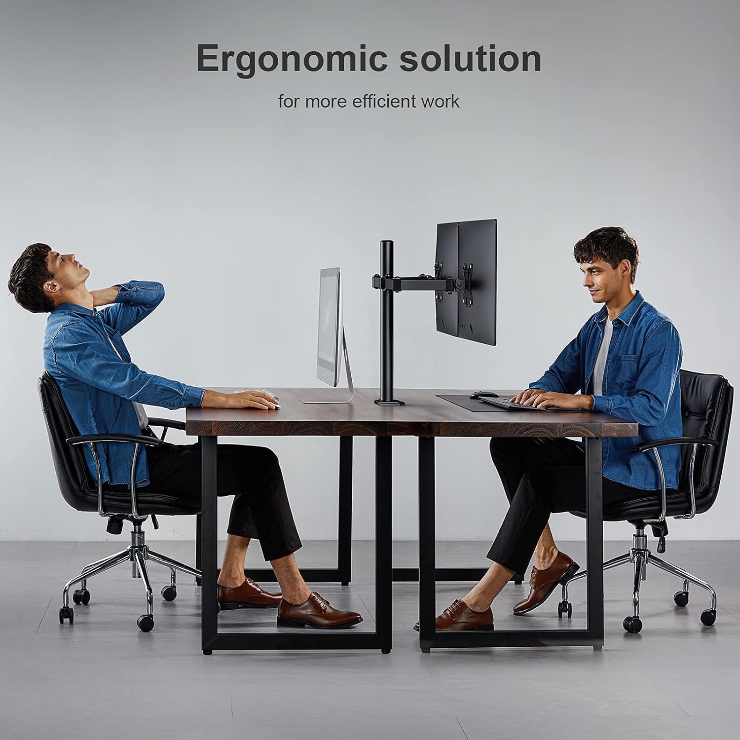 50% оƒƒ Dіѕсоunt HUANUO Dual Monitor Stand for 13-27 inch Screens, Heavy Duty Fully Adjustable Monitor Desk Mount, VESA Mount with C Clamp, Each Arm Holds 4.4 to 17.6lbs