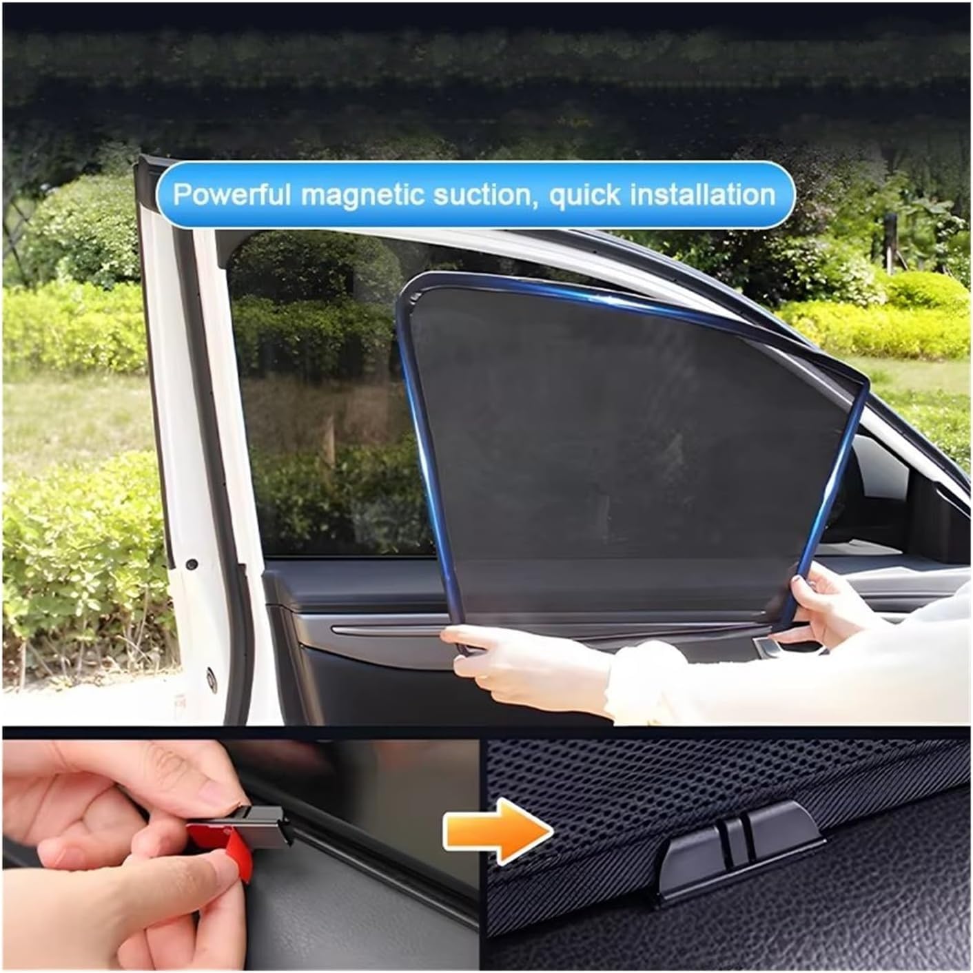 Parasoles Ventanas Laterales Coche para Volvo XC40 Recharge (ab2022), Cortina Protección Solar Anti-Calor UV Magnética Automóviles Privacidad,F 6pcs