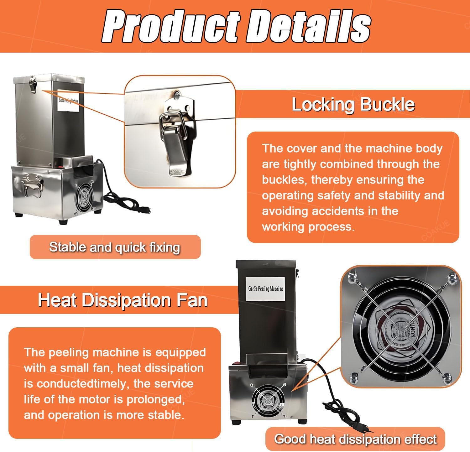 Dried Garlic Peeling Machine for Household,Commercial,Automatic Whole Garlic Peeler,Yield of Peeled Garlic 55Ibs/h,for Restaurants,Barbecue Shops,Canteen,Hotels