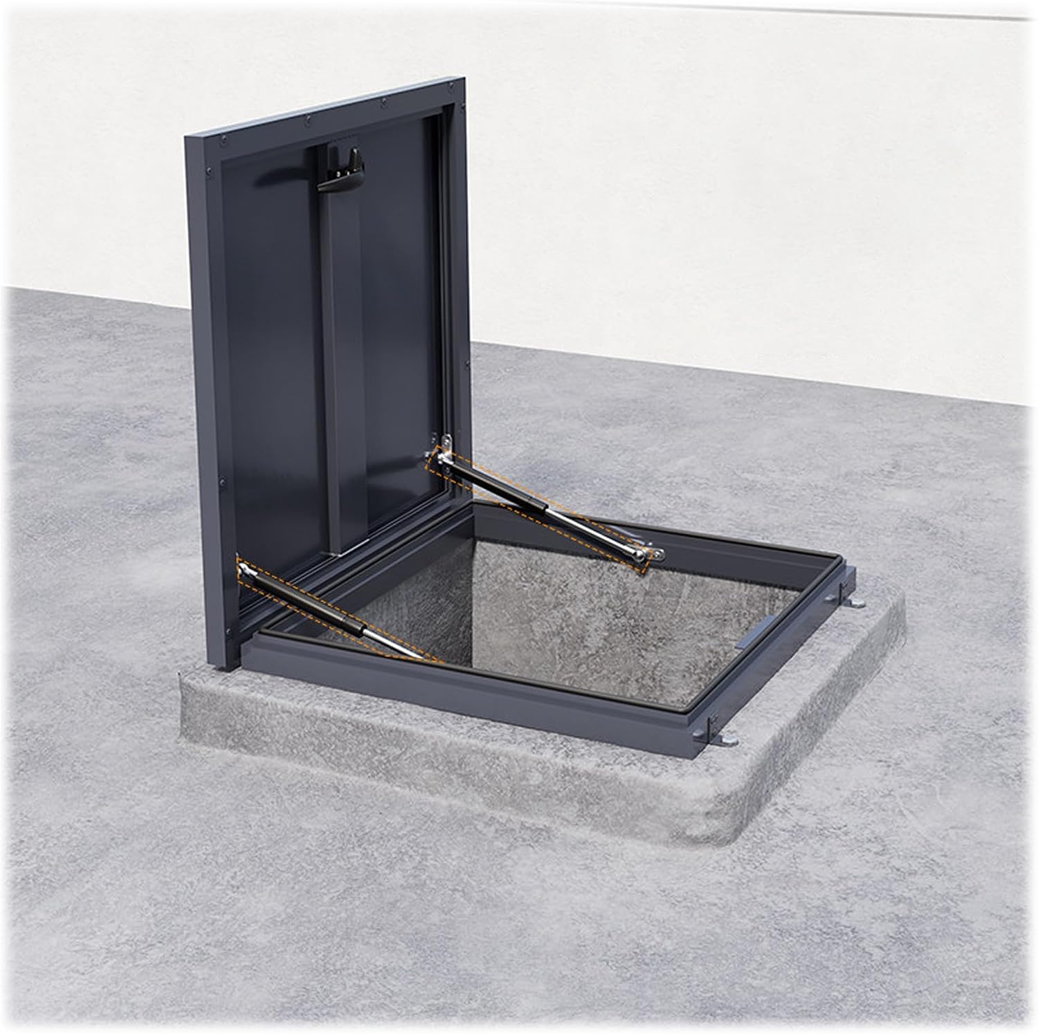 40" Roof Access Hatch - Galvanized Aluminum Cover Plate, Secure Commercial Roof Escape Door, Deck Hatch with Latch, 850x850mm (34x34in) for Easy Access