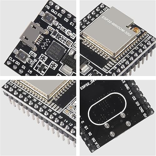 Miniatura 11 de AITRIP 2sets ESP32-DevKitC placa de desarrollo WROOM-32U ESP32-WROOM-32U módulo con 38Pins ESP32 Tipo-C USB y Micro USB placa de expansión