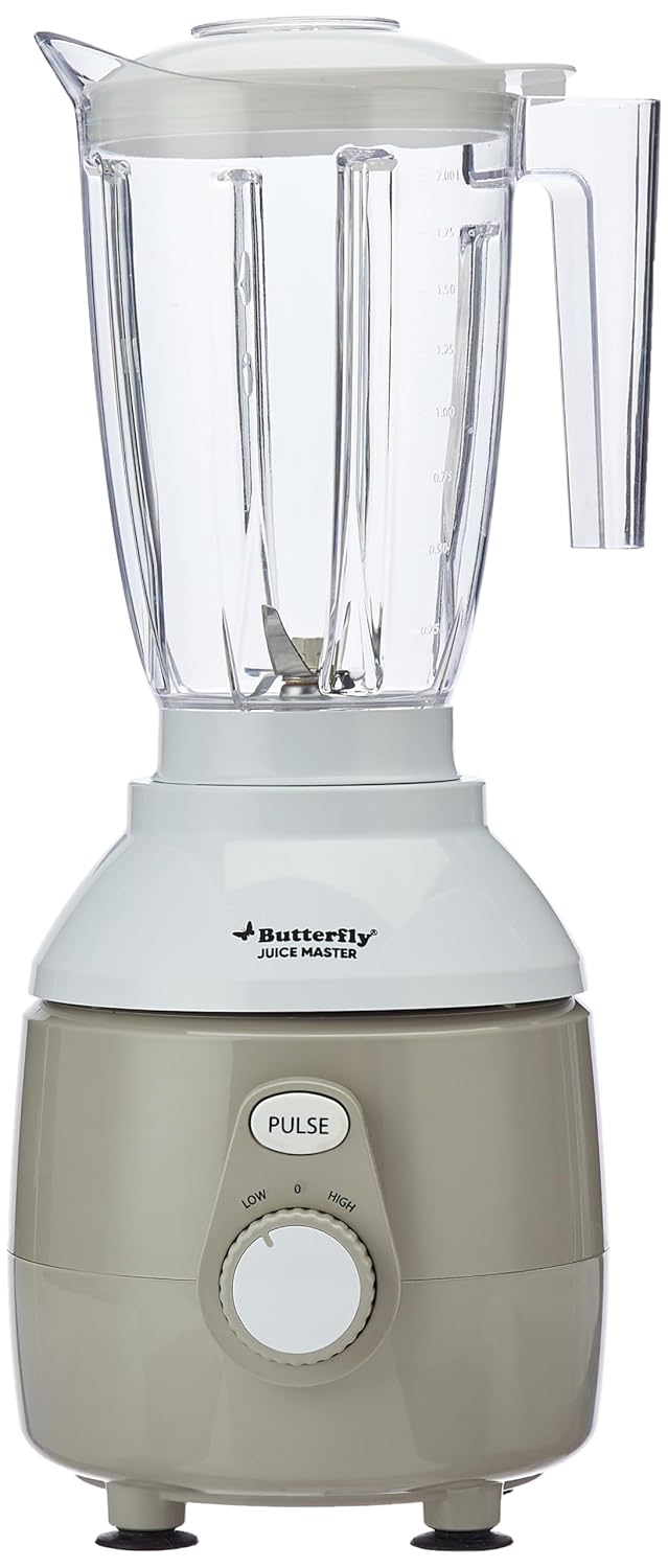 Butterfly 900 Watts Juicer Master with 2 Jars | Unbreakable Polycarbonate Juicer Jars | Double Ball Bearing Motor | 1 Year Manufacturer’s Warranty | Garlic Grey Butterfly 900 Watts Juicer Master with 2 Jars | Unbreakable Polycarbonate Juicer Jars | Double Ball Bearing Motor | 1 Year Manufacturer’s Warranty | Garlic Grey