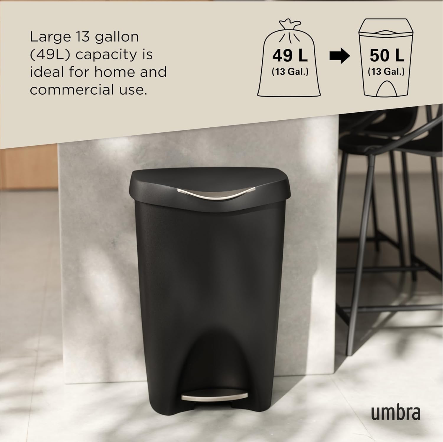 Umbra Brim Step On Trash Can
