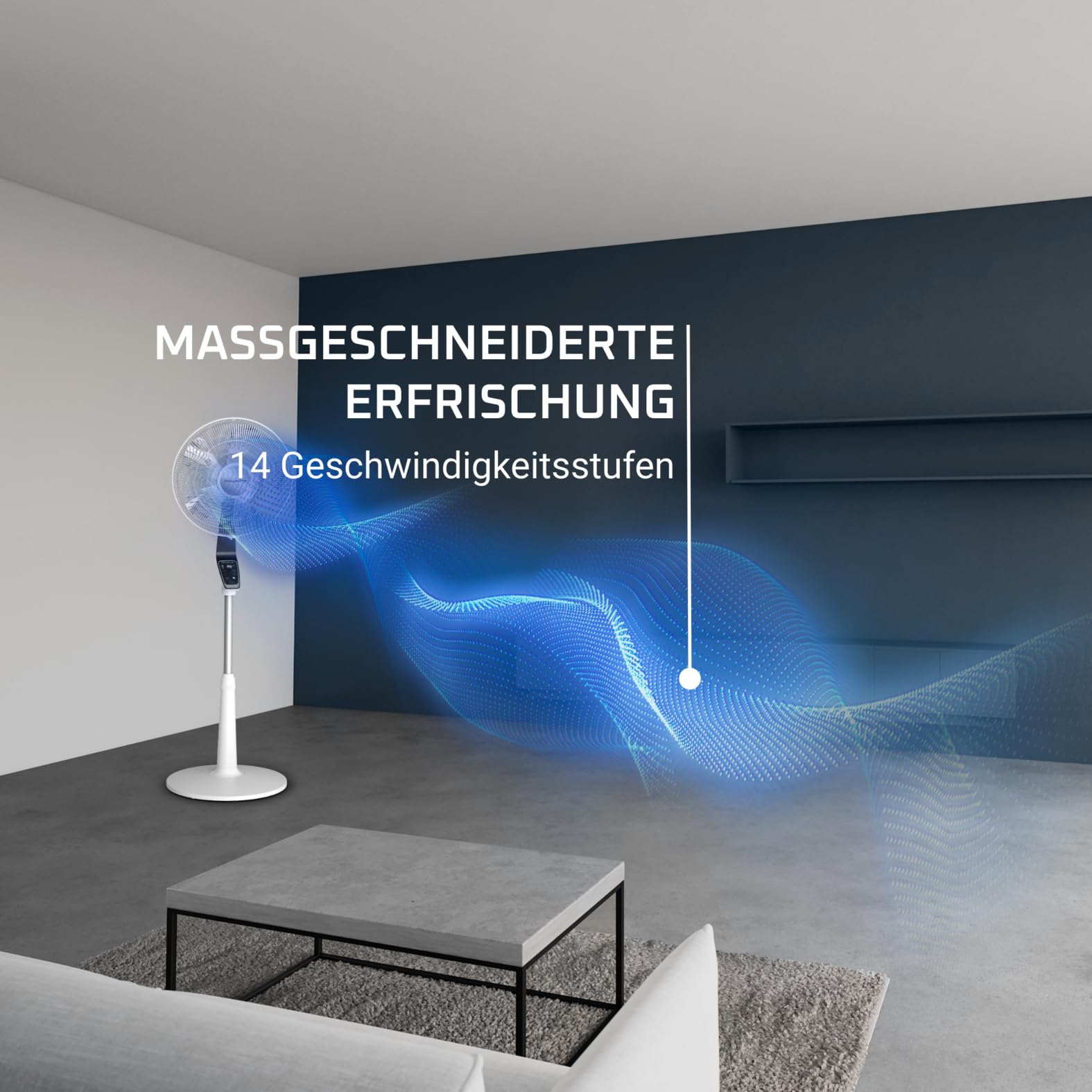 Rowenta Standventilator Turbo Silence Extreme, 14 Geschwindigkeitsstufen, 32 dB Silent Night Modus, Fernbedienung, Oszillation, höhenverstellbar, Luftzirkulation bis 8,2 m, weiß, VU5690F0