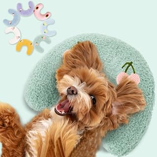 Dog Calming Pillow for Small Dogs and Indoor Cats, Half Donut Neck Pillow for My Little Dog/Cat to Sleep On, Animal Puppy Kitten Comfort Blanket Cuddle Buddy