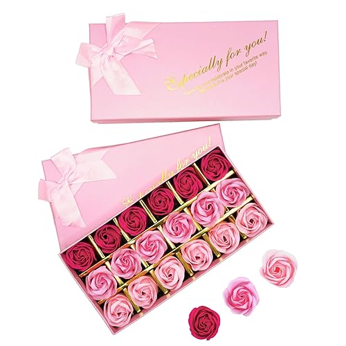 Rotumaty 36 piezas de jabón de baño perfumado floral de pétalos de flores, paquete de 2 aceites esenciales para plantas, el mejor regalo para