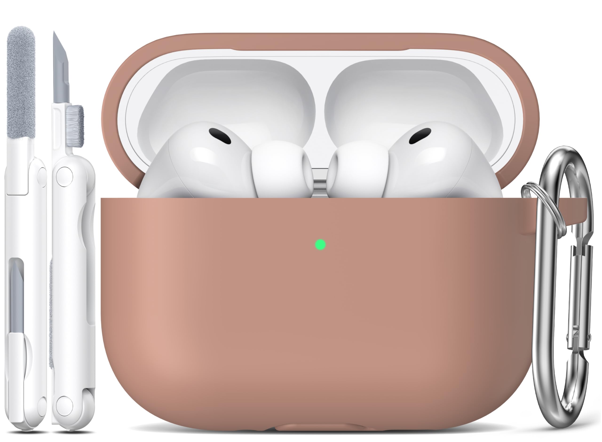 R-fun Funda para AirPods 4 con Kit de Limpieza, Case de Silicona Suave con Llavero, Funda Protectora Completa para Hombres y Mujeres, Compatible con Apple Latest Airpods 4th, Rojo — view 18
