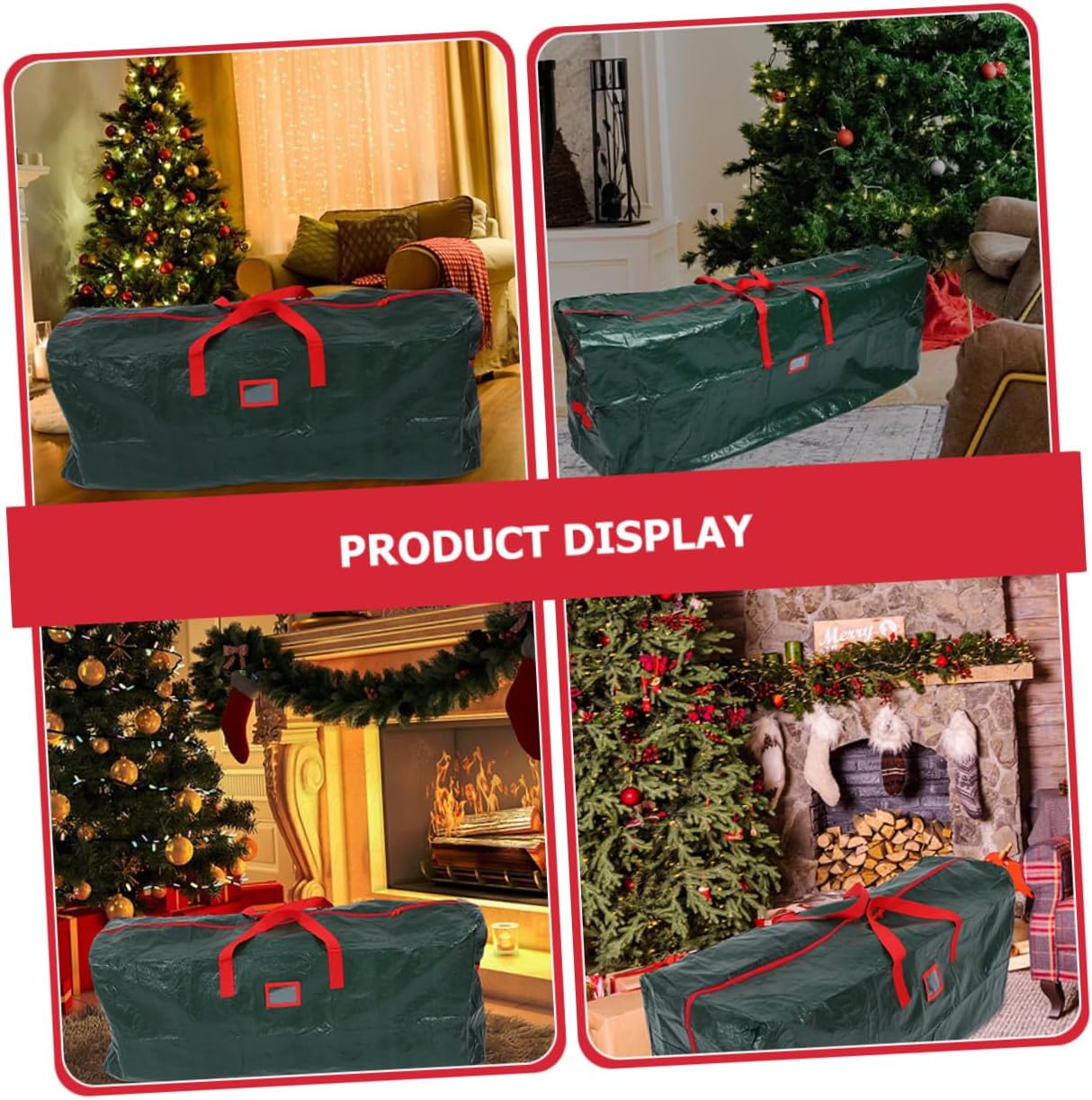 FUOYLOO Water-resistant Christmas Tree Storage Pouch with Handles Large Xmas Tree Organizer Bag Smooth Zipper Closure for Dust and Moisture Protection