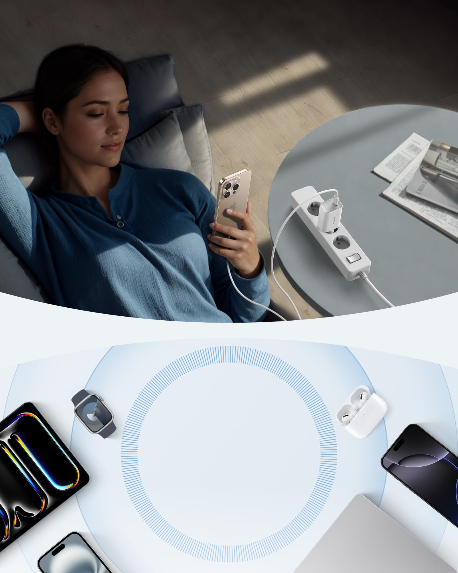 Anker Nano Ładowarka 100 W, Ładowarka 100 W do MacBooka, Zasilacz do MacBooka, iPada, iPhone’a 17/16, Galaxy oraz wszystkich urządzeń USB‑C, w zestawie kabel USB‑C 1,8 m (czarny)