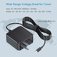 Vista 7 de Cargador de interruptor rápido compatible con Steam Deck y Nintendo Switch Adaptador de corriente USB C PD3.0 plegable de 45 W - 20 V/2.25 A