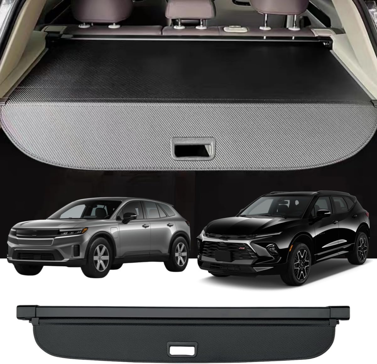 Retractable Cargo Cover Compatible with 2024-2026 Honda Prologue & Chevrolet Blazer EV, Rear Cargo Privacy Screen Car Trunk Luggage Security Shade Shield 2024-2026 Prologue and Blazer EV