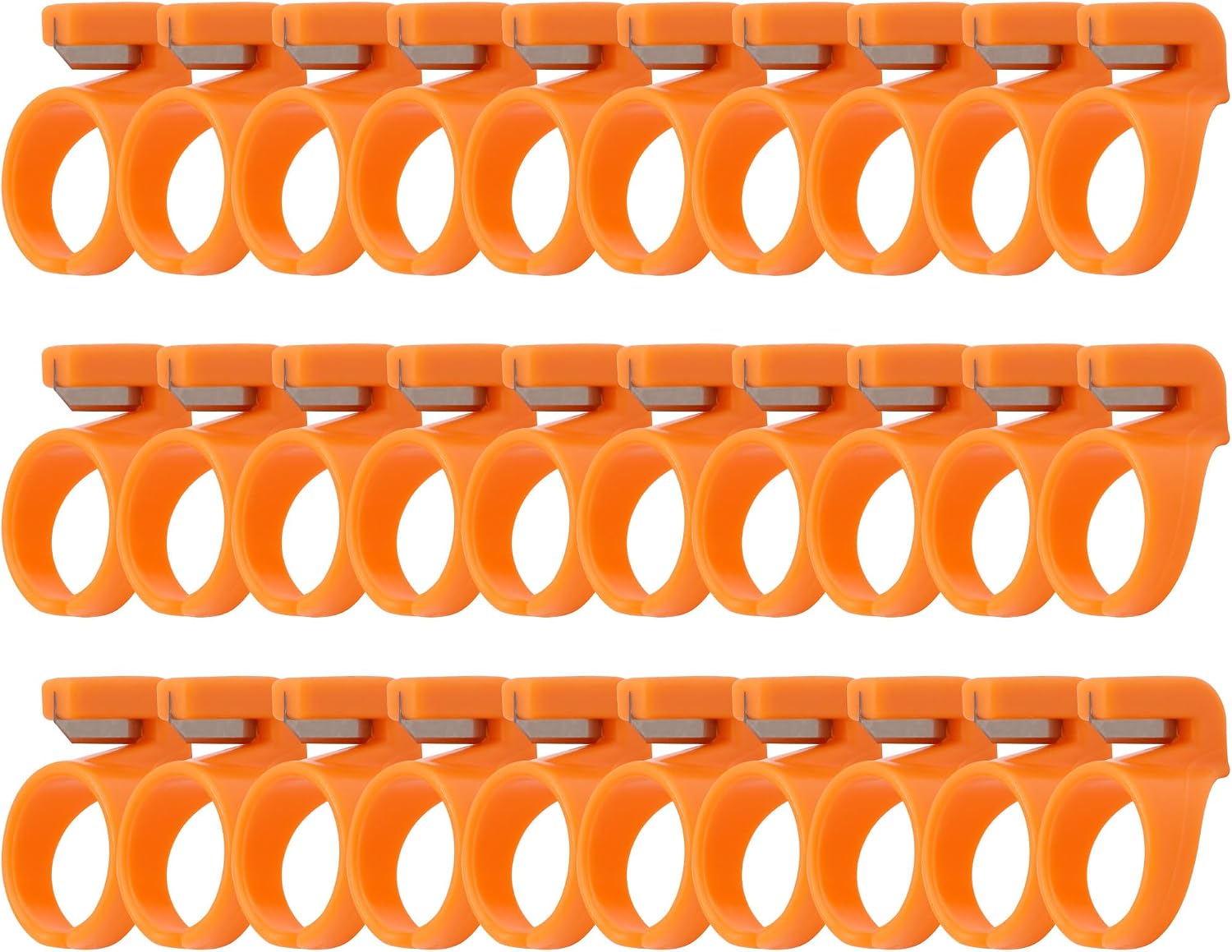 JubileeYarn Thread Cutter Rings - Orange - 30 Scissors