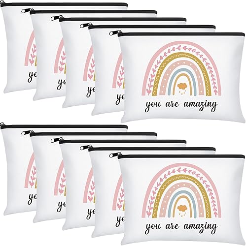 Chunful 10 bolsas de cosméticos inspiradoras para niñas y mujeres, bolsa de maquillaje, regalos de amistad de cumpleaños para hija, hermana, You Are