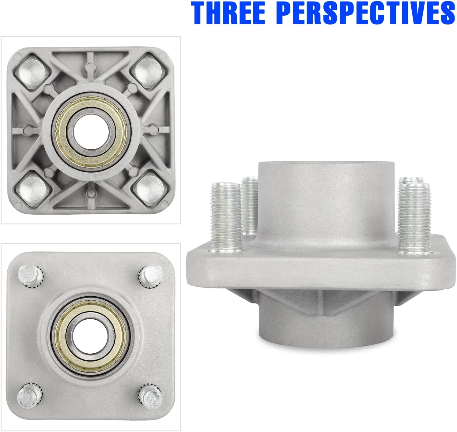 Aluminum Golf Cart Front Hub Assembly for Club Car DS and Precedent 2003.5-Up & Tempo 2018-Up Gas/Electric, Replaces OEM# 102357701（2 Pack）.