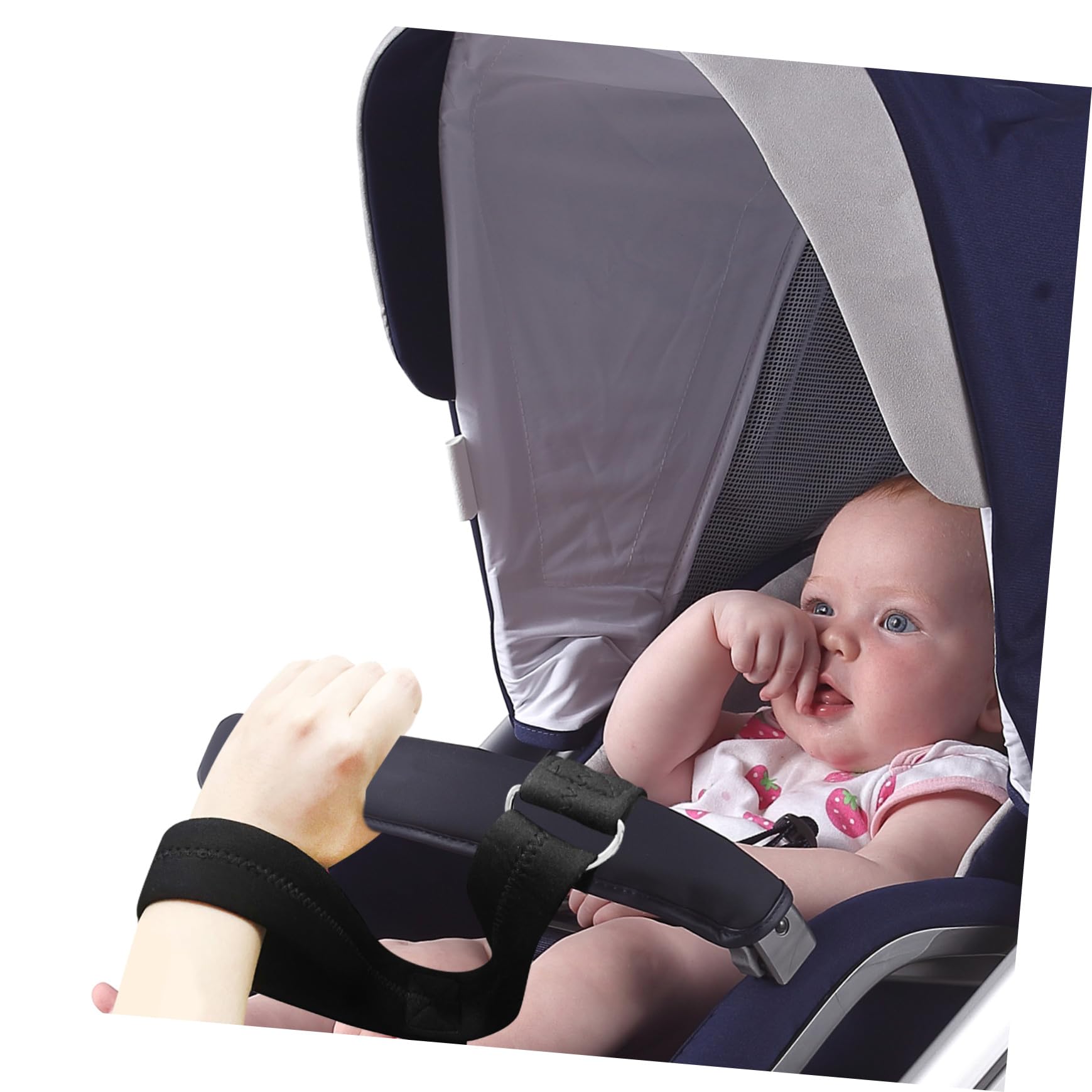 Cinturino Nero da Polso Passeggino per Carrello e Sicurezza | Neoprene, Antiscivolo, Aiuto alla Sicurezza, per Pushchair e Shopping Cart