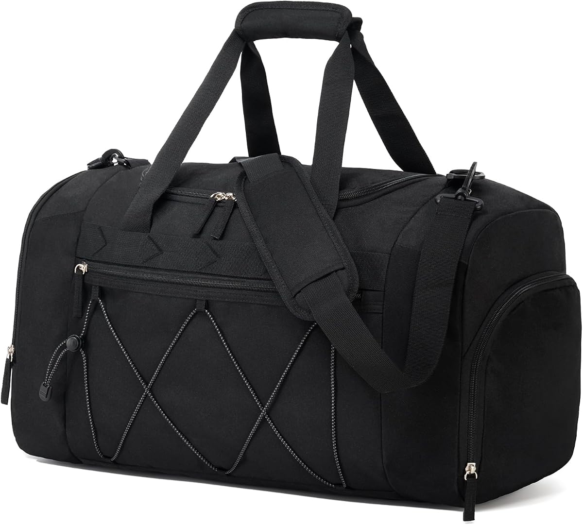 21 Inches Gym Bag for Men Women with Shoe Compartment - Black