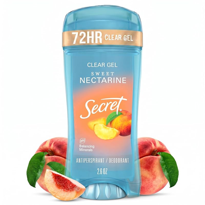 Desodorante antitranspirante Secret Fresh em gel transparente, fragrância Sweet Nectarine, 73 mL