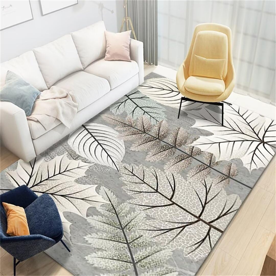 Tapis lavable anti-poussière gris 140x200cm à poils courts