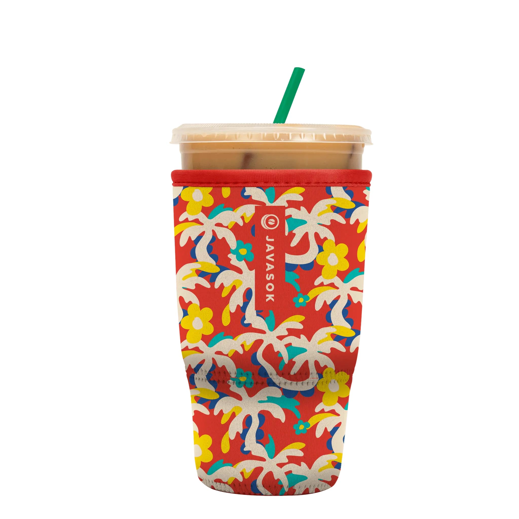 Sok It JavaSok Iced Coffee &amp; Cold Soda Insulated Neoprene Cup Sleeve (Tropical Tangle, Large: 30-32oz)