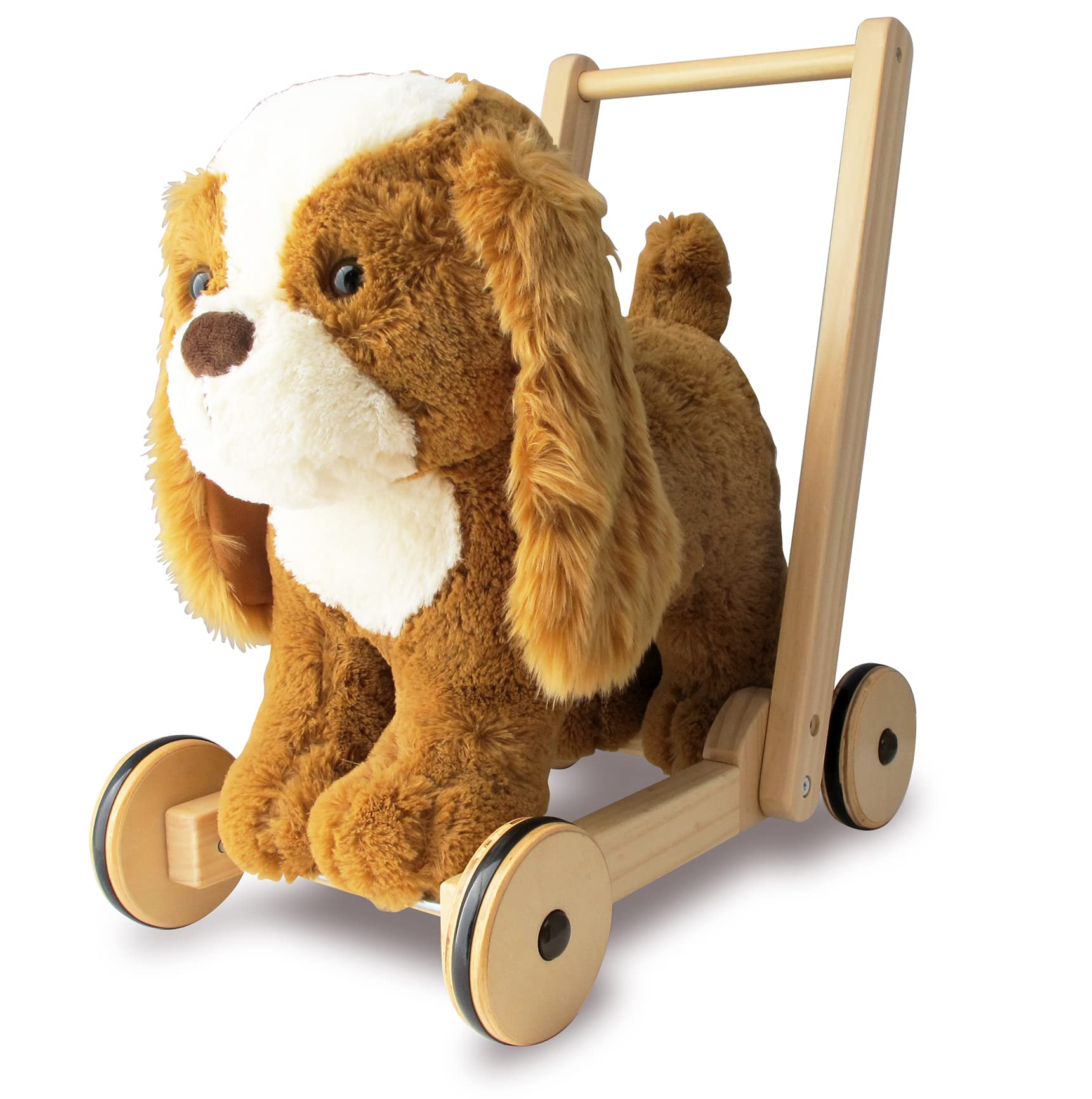 Little Bird Told Me - Peanut Pup Baby Walker/Push Along/Ride On for Toddler 12+ Months Unisex - 2-in-1 Soft Toy on Wheels, Wooden Frame, Soft Plush Fabric - British Brand Since 2007