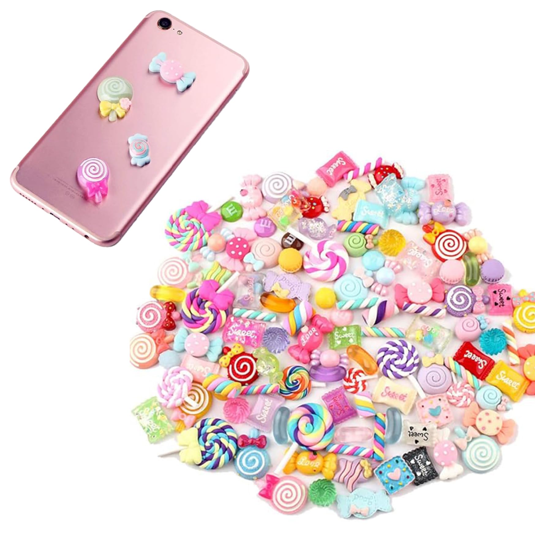 Cuentas de resina con forma de dulces para crear regalos personalizados y detalles de scrapbooking