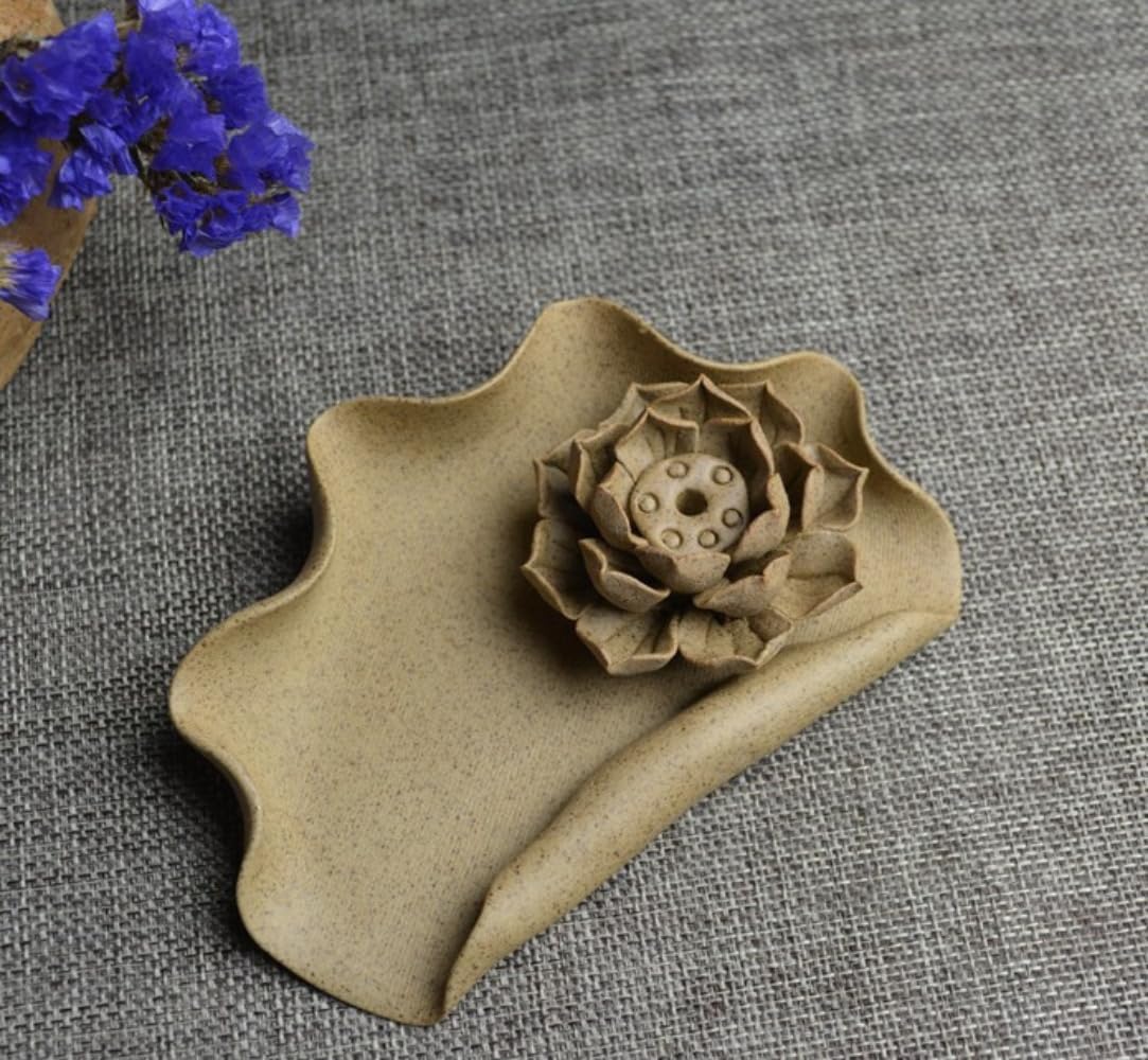 Ceramic Lotus LeafLotus Flower Shape Incense Base Beautiful and High-end