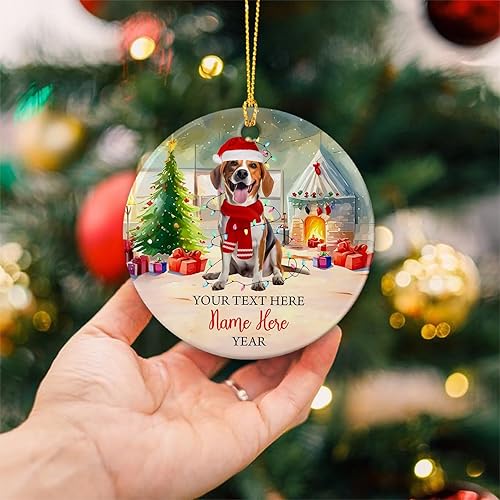 Vista 98 de Rottweiler - Adorno de cerámica personalizado para perro de Papá Noel, nombre y texto personalizados para mascotas, feliz para los amantes