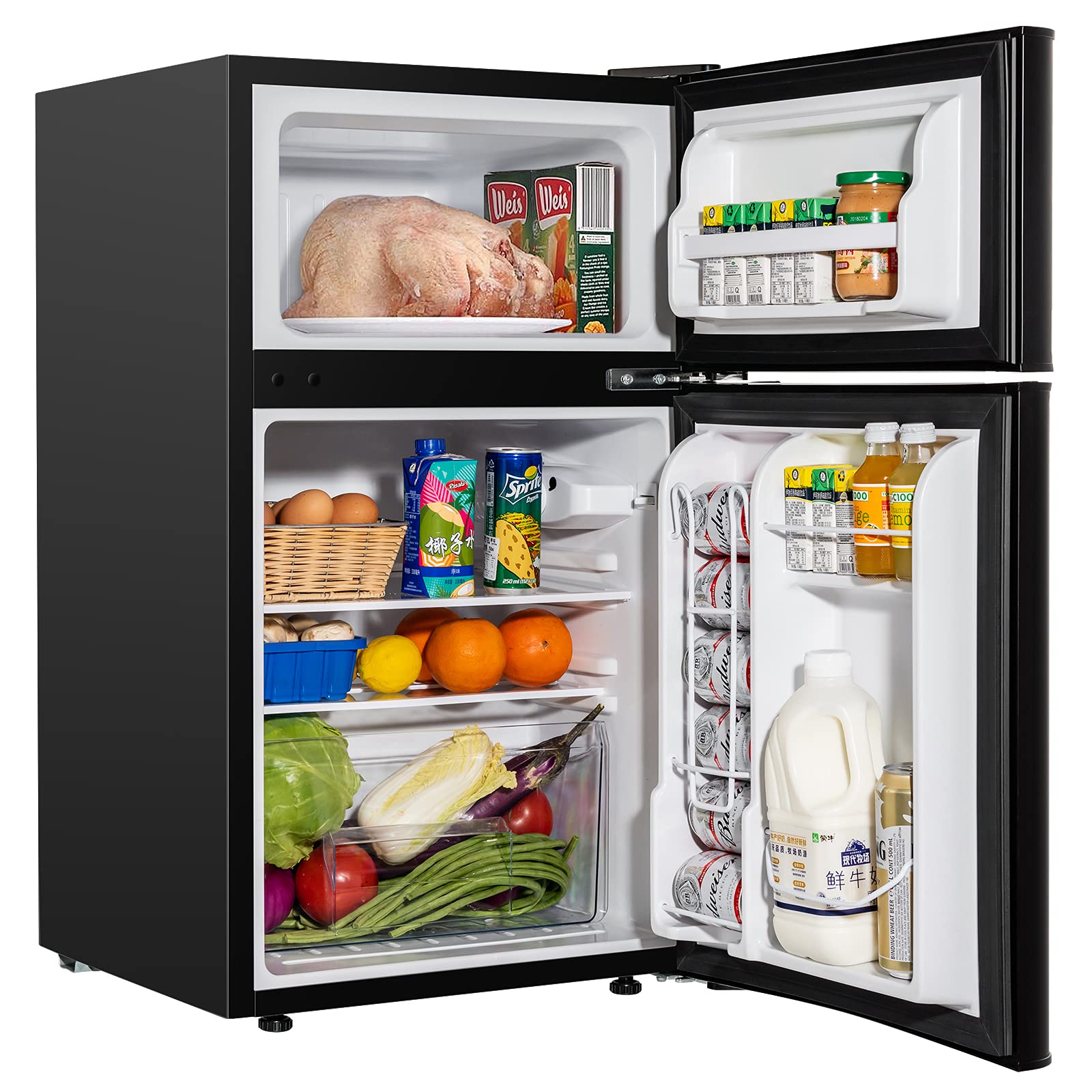 KOTEK Mini Fridge with Freezer (Black)