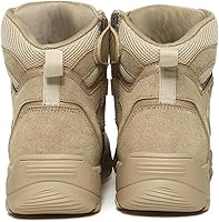 Vista 4 de Eliogn Botas de entrenamiento para hombre, zapatos de senderismo, tácticas, militares, para combate, al aire libre, botas de trabajo