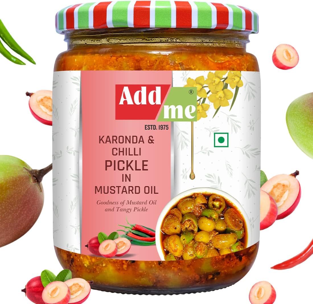 Add me Mix Pickle of Karonda Chilli Mixed Pickle 500gm mirchi karonde ka achar in Mustard Oil 500g Glass Pack