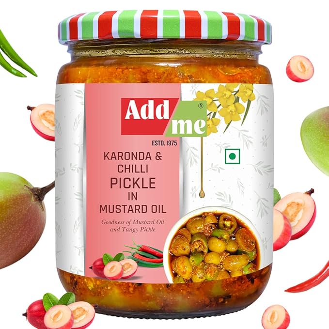 Add me Mix Pickle of Karonda Chilli Mixed Pickle 500gm mirchi karonde ka achar in Mustard Oil 500g Glass Pack