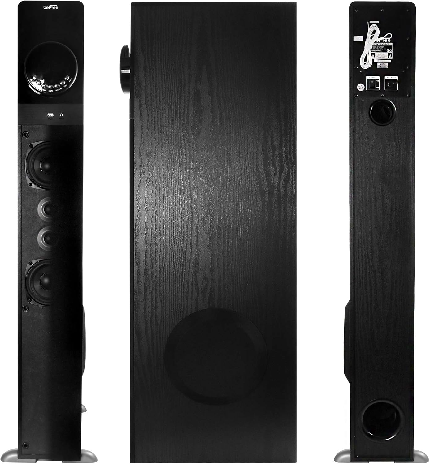 beFree Sound Bluetooth Powered Tower Speaker in Black
