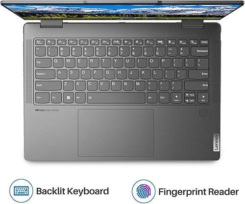 Miniatura 4 de Lenovo 2023 Yoga 7i - Laptop 2 en 1 de 14 pulgadas, pantalla táctil de 2.2K, Intel 10-Core i7-1355U de 13 generación, gráficos Iris Xe, 16 GB LPDDR5