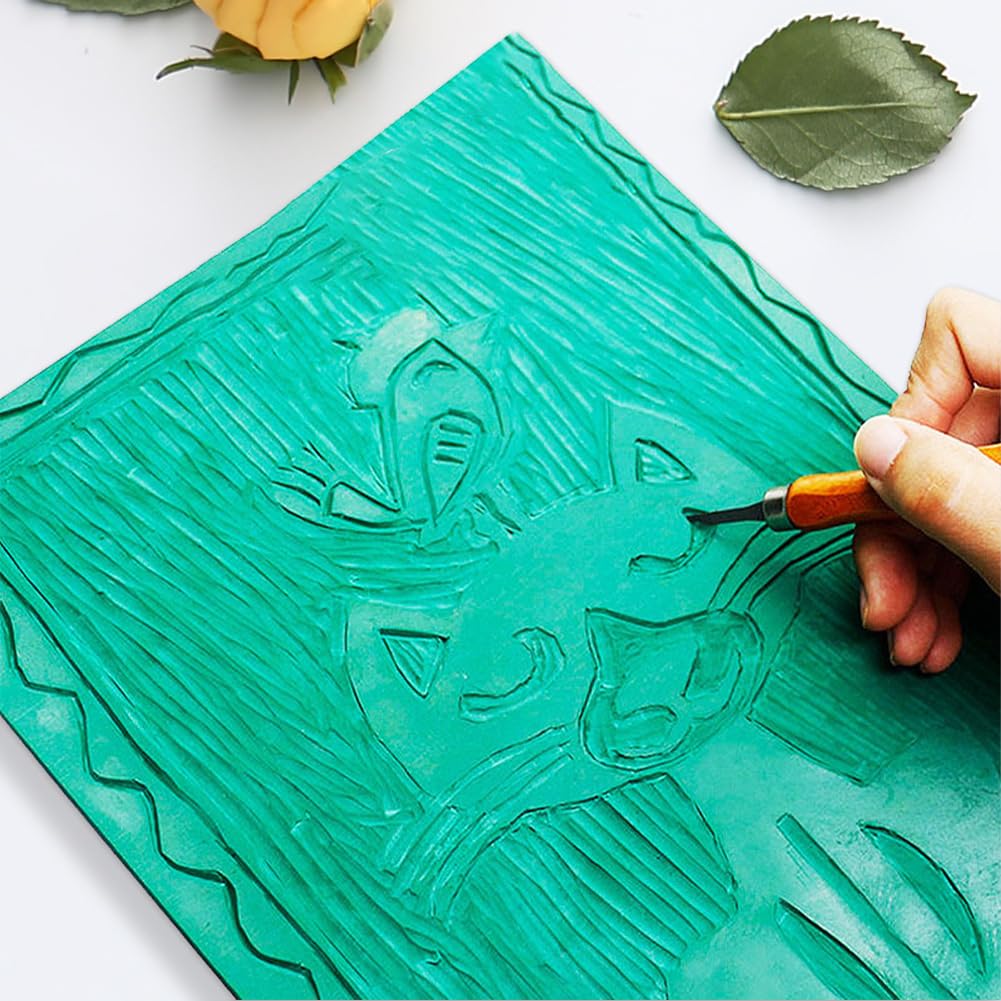 2 Fogli Linoleum Per Intaglio A4 - Gomma Eva Morbida Per Timbri E Artigianato, 21x30x0.3cm