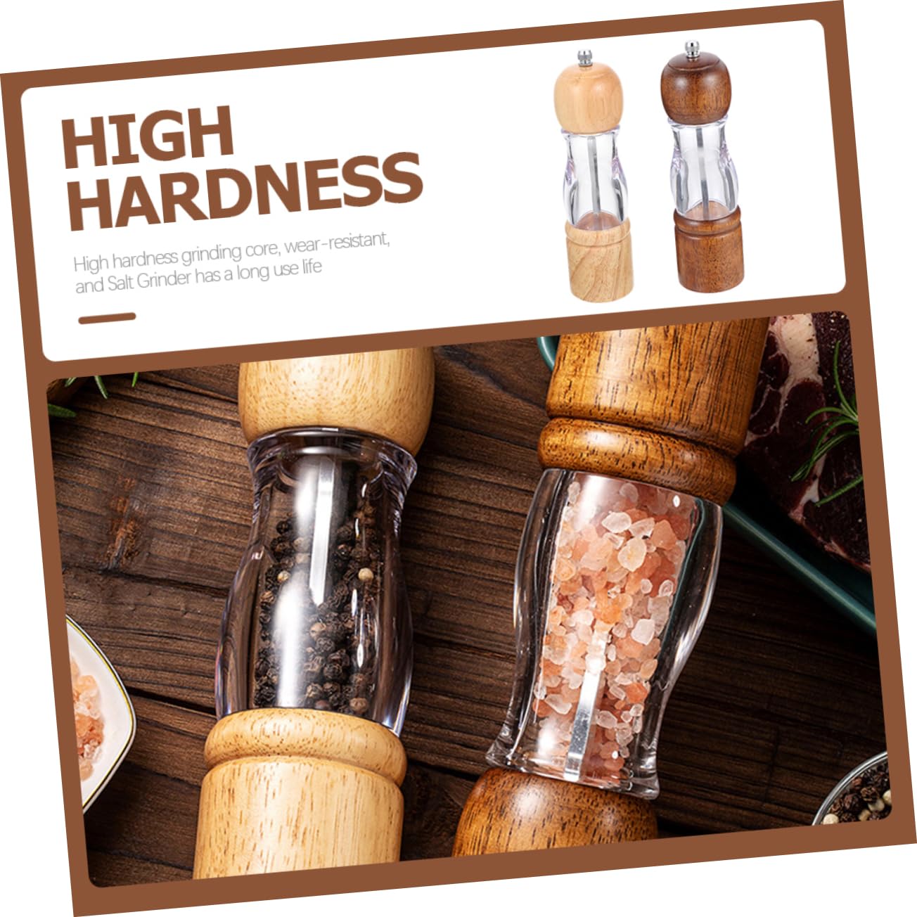 OFFSCH Grinder Manual Crank Pepper Shaker Handheld Seasoning Mill for Kitchen Use