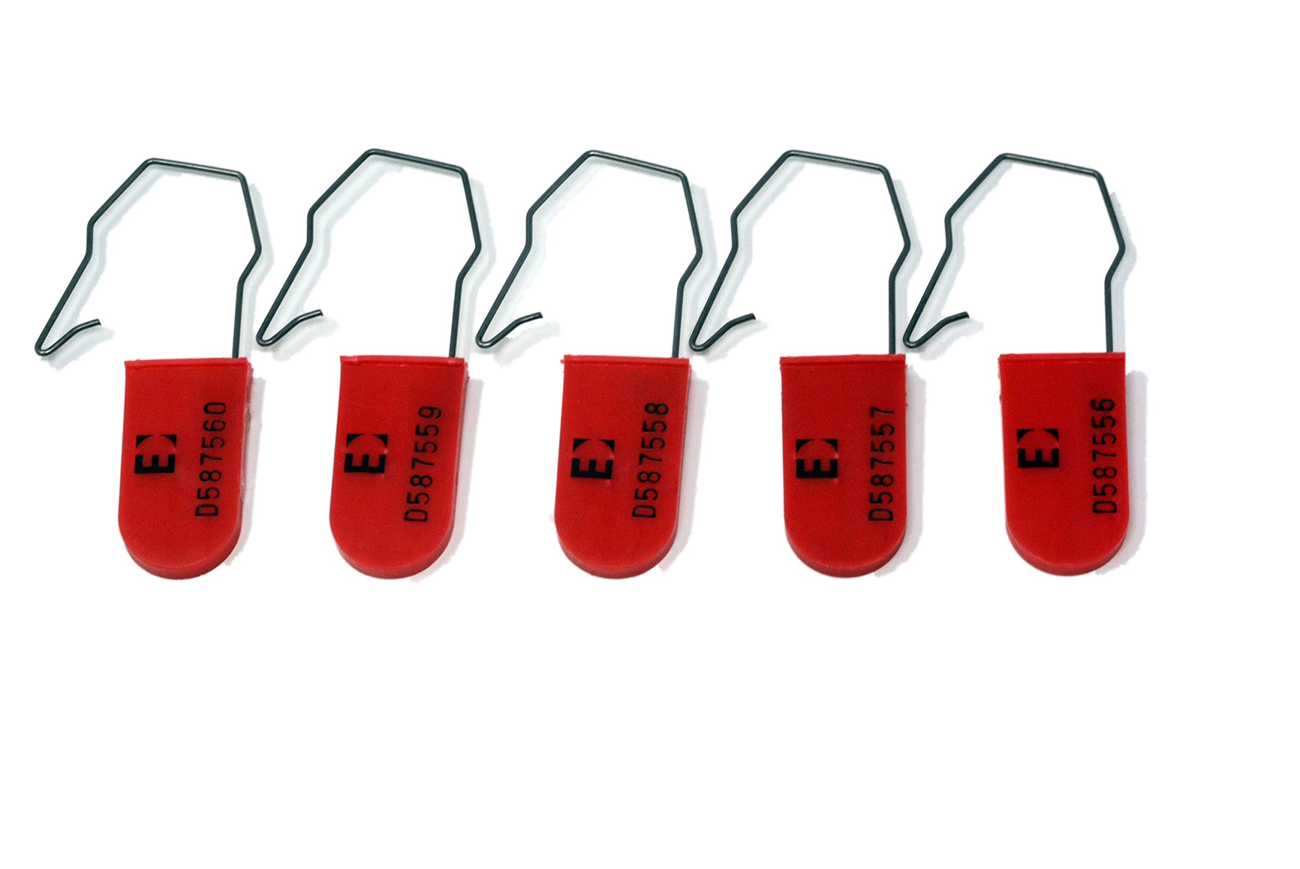 Serpro Spill Management Red 100 X Padlock Security Seals - Anti-Tamper Key Seals And Security Key Tags - High Visibility Tamper-Evident Locking Tags