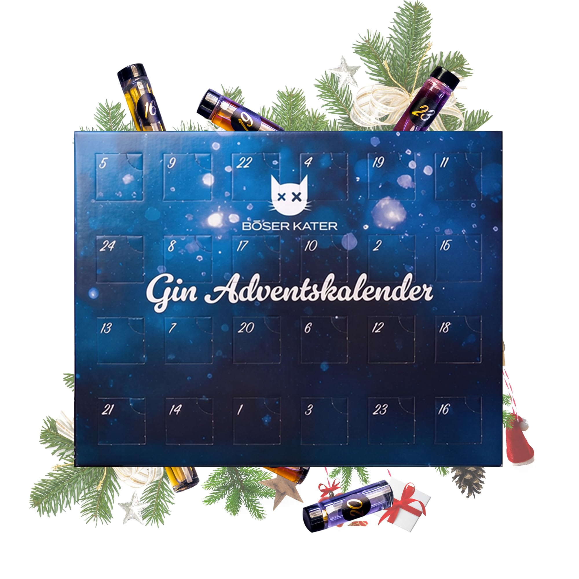 BÖSER KATER Gin Adventskalender 40% Vol. 24x0,025l