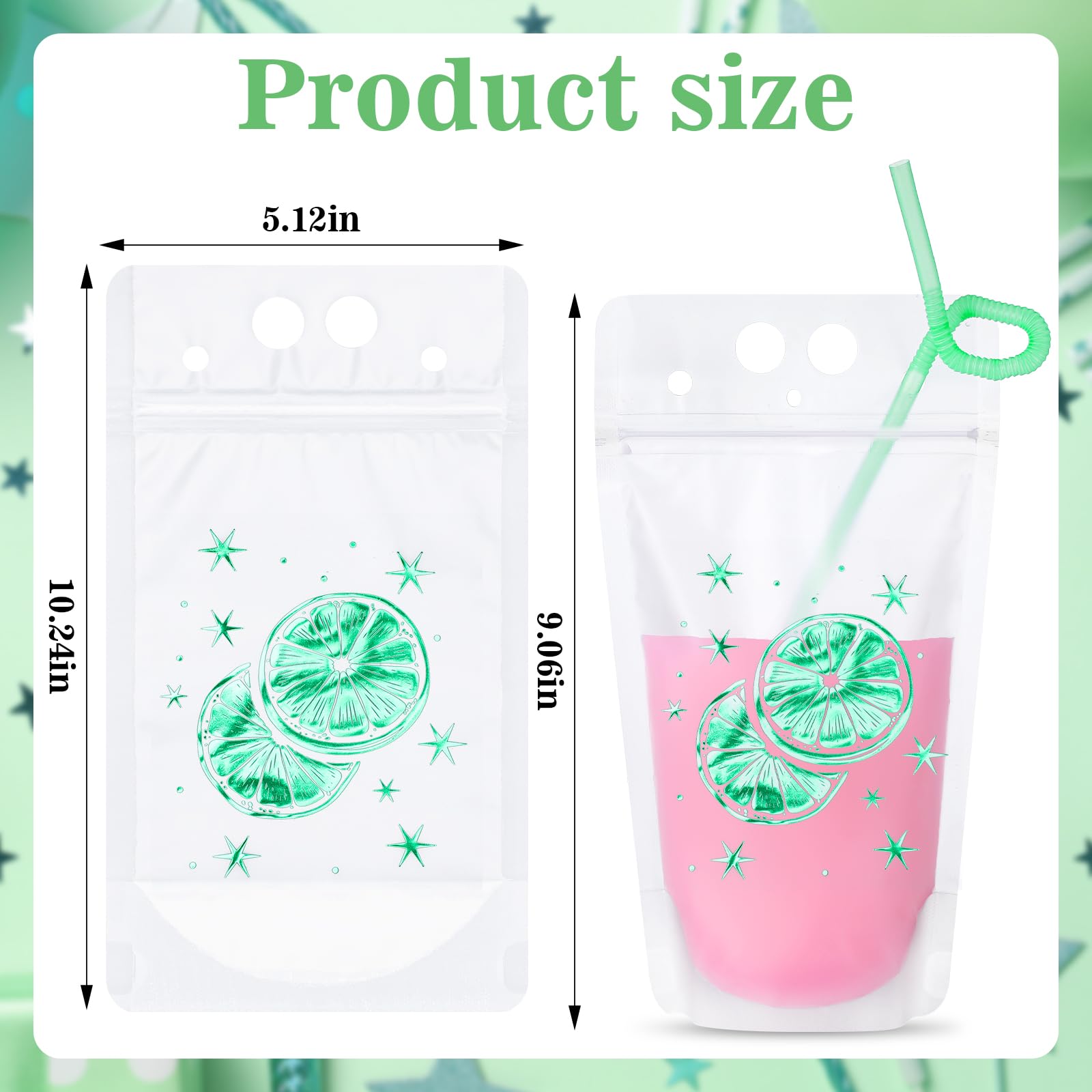 Qilery 24 Pack Margs and Matrimony Bachelorette Party Drink Pouches with Straws, Margarita Drink Bags Handheld Reclosable Zipper Pouch Cups for Bridesmaid Favor Wedding and Bridal Showers